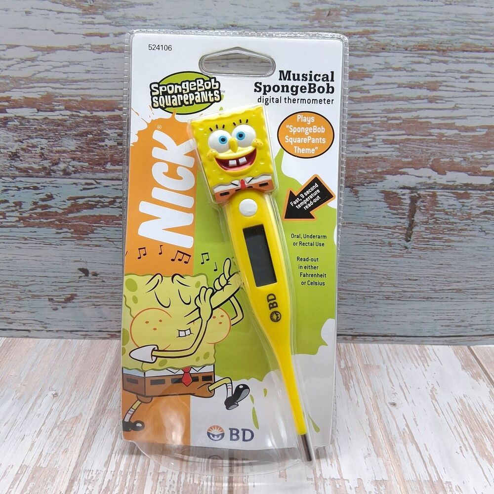 Vintage 2005 SpongeBob SquarePants Digital Musical Thermometer New Old Stock